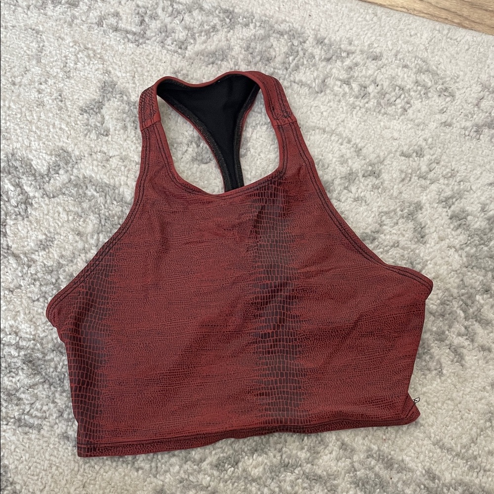 Onzie Red Snake Skin Sports Bra